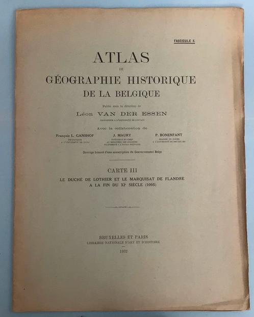 Atlas de Geographie Historique de la Belgique 1932., Livres, Histoire nationale, Enlèvement ou Envoi