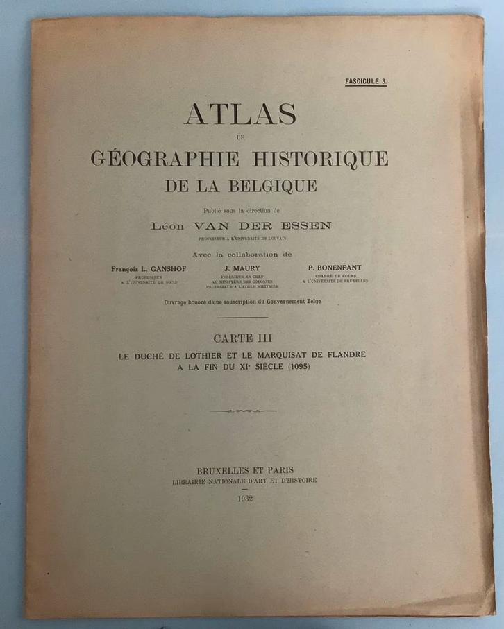 Atlas de Geographie Historique de la Belgique 1932., Boeken, Geschiedenis | Nationaal, Ophalen of Verzenden