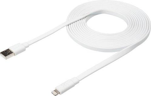 Xtorm Flat USB to Lightning Cable – 3 meter – Wit, Telecommunicatie, Mobiele telefoons | Toebehoren en Onderdelen
