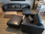 Grijze loungeset (topinterieur), Ophalen, Zo goed als nieuw, Leer