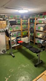 Benchpress met losse gewichten uit staal (dunne bar), Ophalen, Zo goed als nieuw