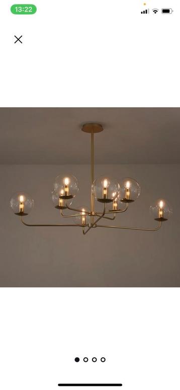 Hanglamp messing en glas Nieuw beschikbaar voor biedingen