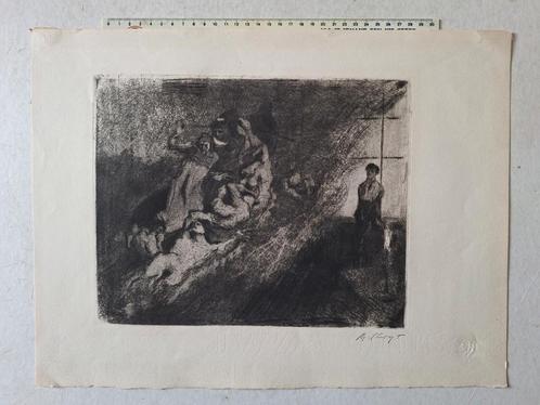Ets Max Slevogt "De Danteboot van Delacroix", Antiek en Kunst, Kunst | Etsen en Gravures, Ophalen of Verzenden