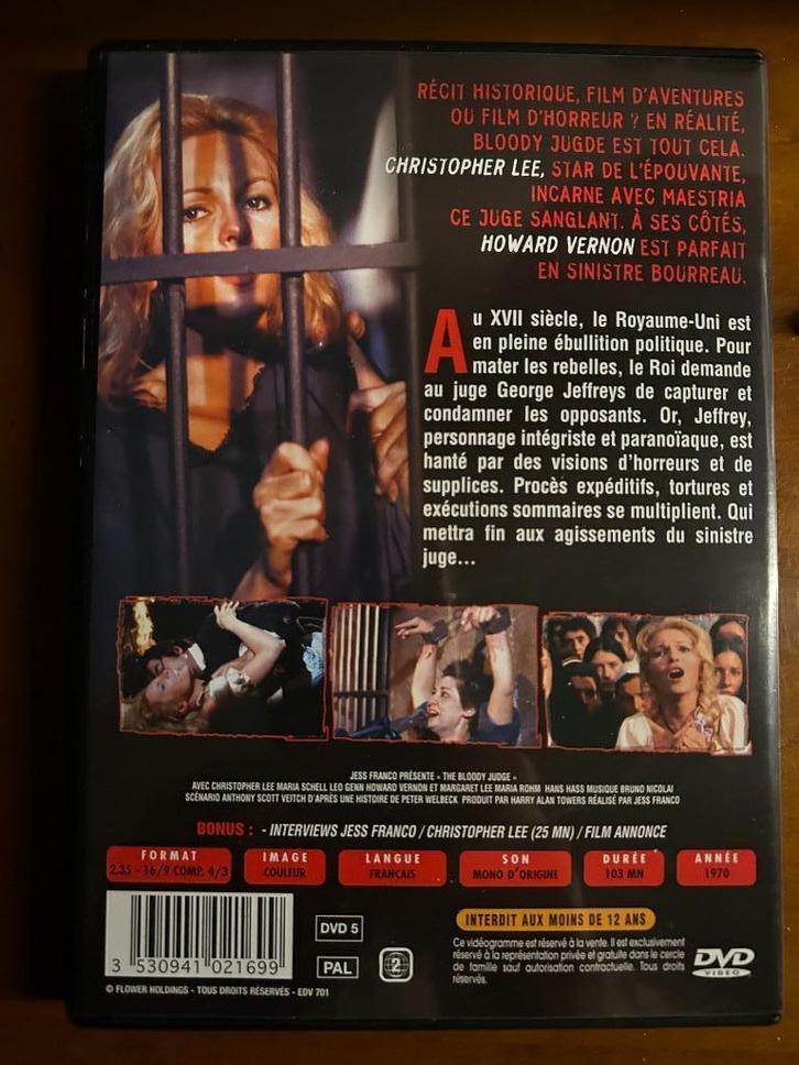 DVD The bloody judge /le juge sanglant, Cd's en Dvd's, Dvd's | Overige Dvd's, Zo goed als nieuw, Ophalen