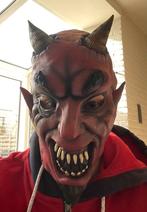 Duivel masker in Latex, Ophalen of Verzenden, Zo goed als nieuw, Jongen of Meisje