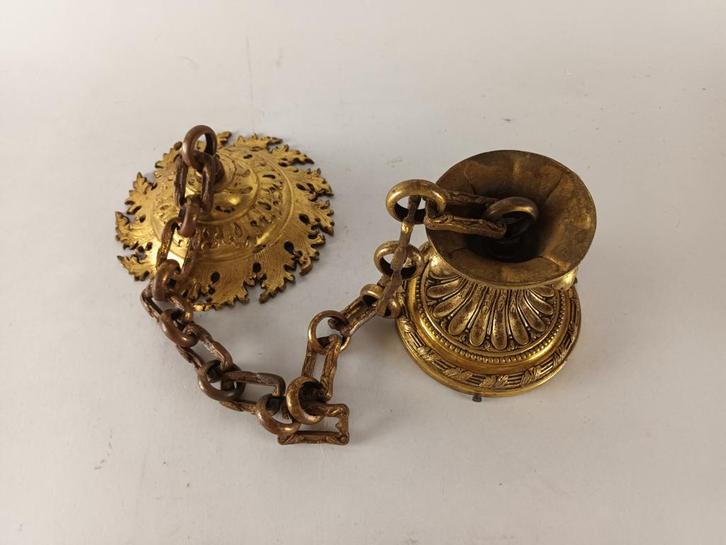 Ophangsysteem antieke hallamp / alles aan - 50%, Antiek en Kunst, Antiek | Verlichting, Ophalen of Verzenden