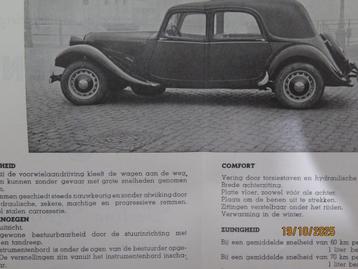 CITROEN TRACTION AVANT BERLINE NORMALE FOLDER 1946 beschikbaar voor biedingen