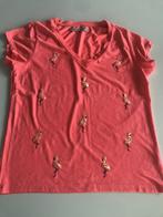 Roze flamingo t-shirt maat XS, Maat 34 (XS) of kleiner, Ophalen of Verzenden, Roze, Zo goed als nieuw