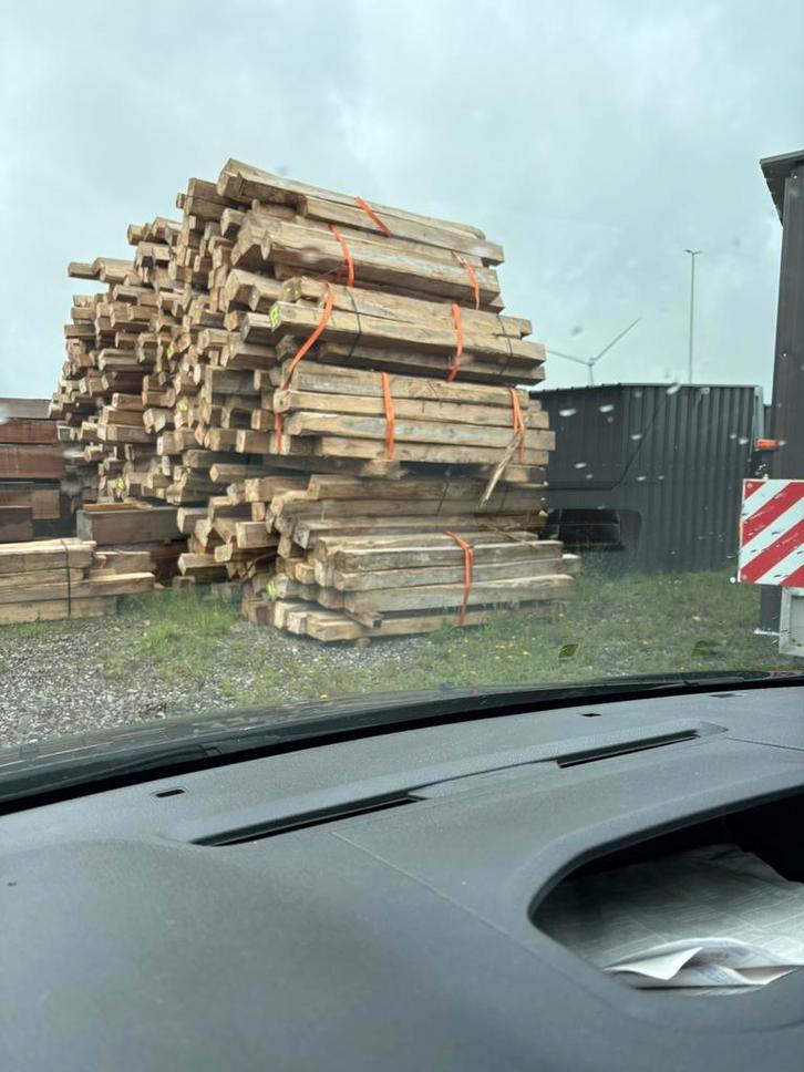 Balken/massief exotisch hout TEAK en BASRALOCUS, Doe-het-zelf en Bouw, Hout en Planken, Nieuw, Balk, Overige houtsoorten, Ophalen
