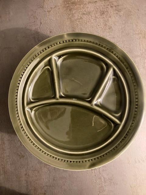 6 Vintage keramiek Fondueborden., Huis en Inrichting, Keuken | Servies, Zo goed als nieuw, Bord(en), Keramiek, Ophalen of Verzenden