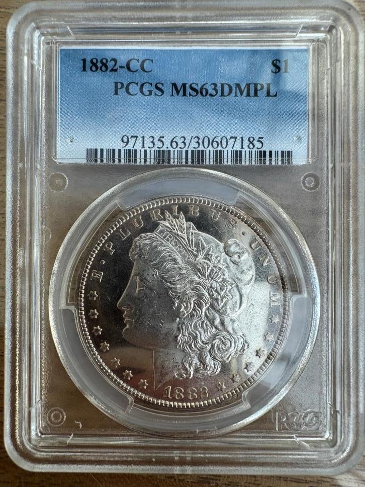 Morgan dollar 1882 CC DMPL, Postzegels en Munten, Munten | Amerika, Zilver, Ophalen of Verzenden