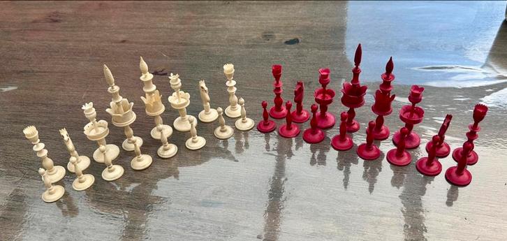 Antieke schaakset, Antiek en Kunst, Antiek | Speelgoed, Ophalen of Verzenden