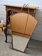 Miroir en fer forgé peint et doré, Ophalen, Overige vormen, Minder dan 50 cm, Minder dan 100 cm