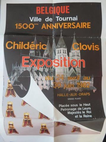 Affiche d'anniversaire de l'exposition Tournai Childeric Clo, Envoi, Comme neuf, Publicité