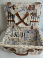 Jolie valise pinic neuve, bois céruse & beau tissu bleu blan, Ophalen of Verzenden, Zo goed als nieuw, Hout