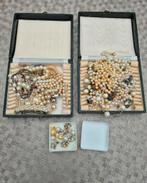 Antieke parel sieraden- kettingen, armbanden, oorbellen, Bijoux, Sacs & Beauté, Bijoux anciens, Enlèvement ou Envoi, Boucles d'oreilles