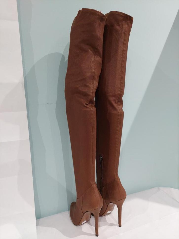 617C* PINKO prachtige laarzen tot over de knie (38), Kleding | Dames, Schoenen, Nieuw, Hoge laarzen, Bruin, Verzenden
