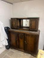 Antieke retro wandkast met marmer tablet en spiegel, Antiek en Kunst, Antiek | Meubels | Kasten, Ophalen of Verzenden