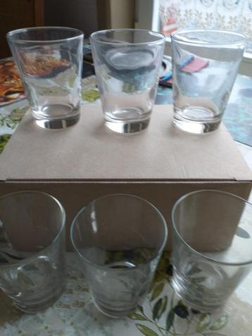 6 transparante glazen voor water, limonade... NIEUW