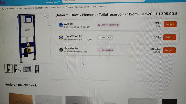 geberit up 320 systemfix, Doe-het-zelf en Bouw, Sanitair, Nieuw, Toilet, Ophalen of Verzenden