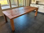 teak tafel 120 cm op 260 cm en 79cm hoogte, Ophalen, 100 tot 150 cm, Teakhout, 200 cm of meer