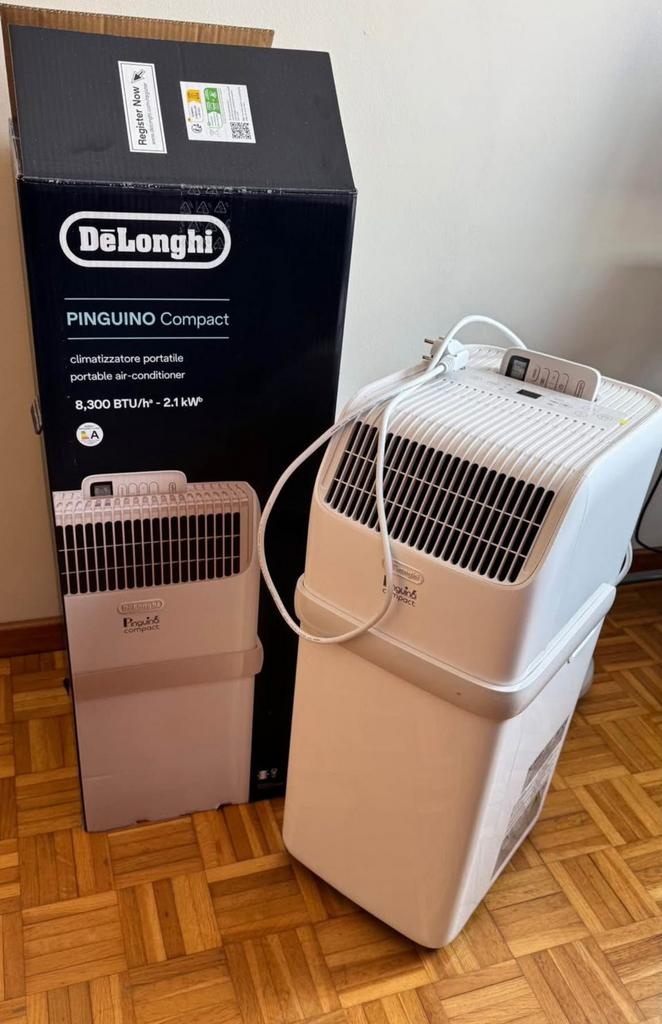 DeLonghi mobile airco met afvoerslang, Electroménager, Climatiseurs, Neuf, Climatiseur mobile, Moins de 60 m³, 3 vitesses ou plus
