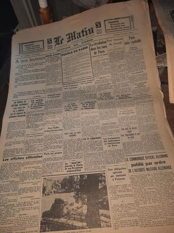 Le Matin 17 Juin 1940 beschikbaar voor biedingen