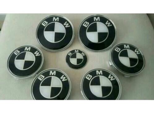 Emblemen Bmw set van 7x logo's zwart wit e60 e90 e39 e46, Auto-onderdelen, Klein materiaal, BMW, Nieuw, Ophalen of Verzenden