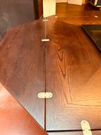 Uitklabare eiken tafel met zwart graniet., Huis en Inrichting, Ophalen, Gebruikt, Klassiek, 75 cm of meer