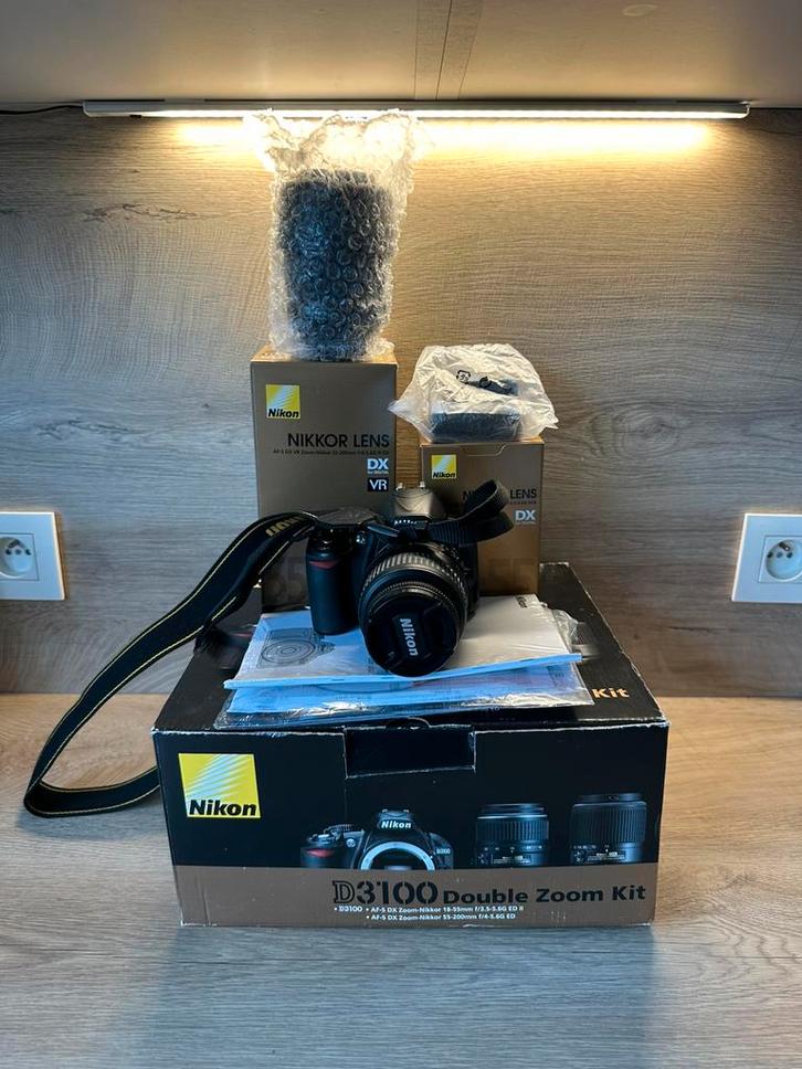 Complete Nikon D3100 Double zoom kit als nieuw, Audio, Tv en Foto, Fotocamera's Analoog, Zo goed als nieuw, Nikon, Ophalen of Verzenden