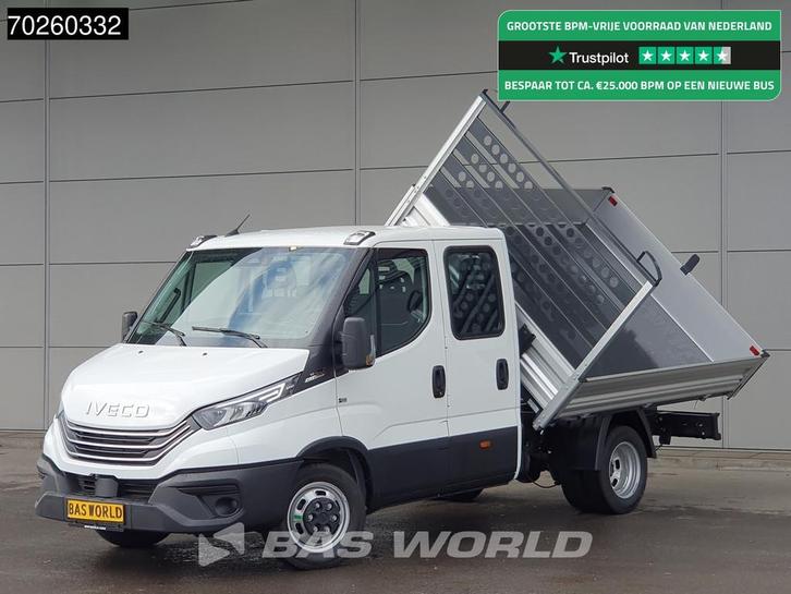 Iveco Daily 35C21 3-Zijdige Kipper Dubbel Cabine 210PK 3.0L, Auto's, Bestelwagens en Lichte vracht, Bedrijf, Te koop, Achteruitrijcamera