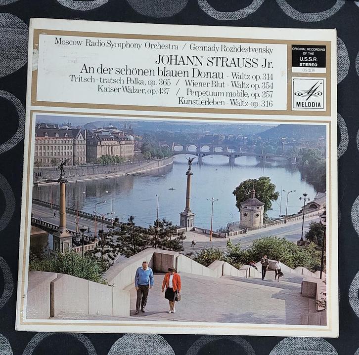 LP-An der schönen blauen Donau-Johan Strauss JR, Cd's en Dvd's, Vinyl | Klassiek, Zo goed als nieuw, Modernisme tot heden, Orkest of Ballet