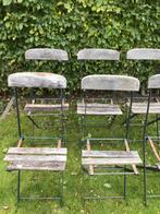 6 oude metalen tuinstoelen,  +- jaar 1960, Ophalen, Gebruikt
