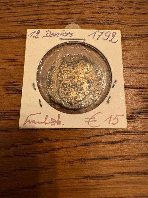 12 deniers 1792 Frankrijk (192), Postzegels en Munten, Munten | Europa | Niet-Euromunten, Frankrijk, Ophalen of Verzenden