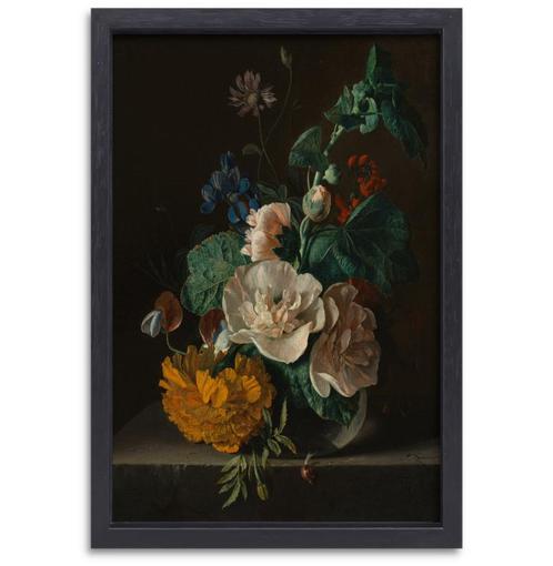 Nature morte aux fleurs avec rose trémière et souci - Jan va, Maison & Meubles, Accessoires pour la Maison | Décorations murale