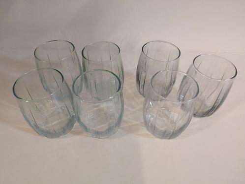 Set drinkglazen, lichtgroen/grijs (30 cl)., Verzamelen, Glas en Drinkglazen, Gebruikt, Waterglas, Ophalen of Verzenden