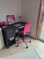 zwart bureau met stoel, Ophalen, Gebruikt, Bureau