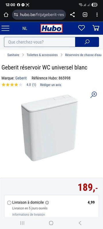 geberit réservoir  de wc chasse neuf beschikbaar voor biedingen