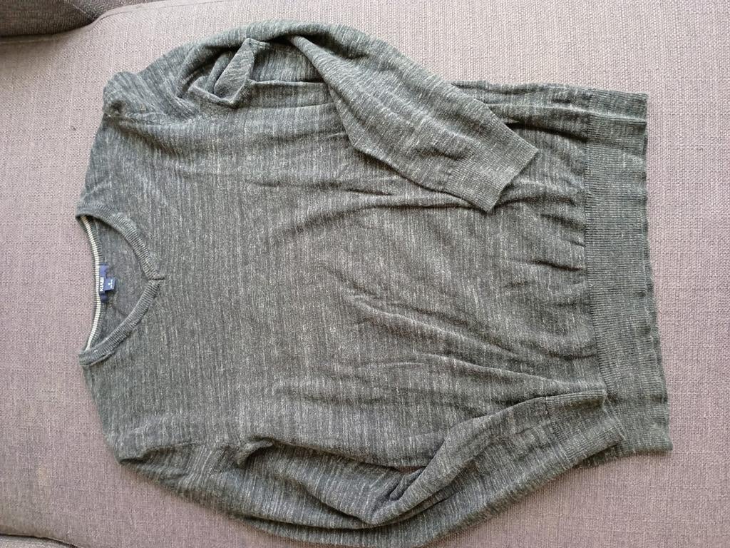 Pull fin V Kiabi homme taille M gris foncé, Ophalen of Verzenden, Zo goed als nieuw, Grijs