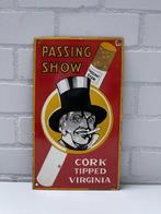 Passing Show Cork Tipped Virginia Enamel Sign, Enlèvement, Utilisé, Panneau publicitaire