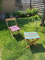 Vintage canvas klapstoeltjes, Tuin en Terras, Tuinstoelen, Ophalen, Gebruikt, Overige materialen, Inklapbaar