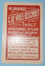Carte à jouer Thielt— Wijnhandel De Vries, rouge, tél.71_134, Enlèvement ou Envoi, Utilisé, Carte(s) à jouer