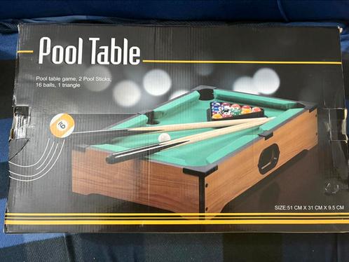 Mini Pooltafel Set - in Doos, Sport en Fitness, Biljarten en Poolen, Zo goed als nieuw, Pooltafel, Verzenden