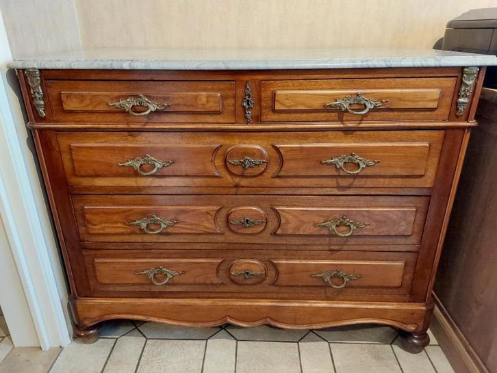 Mooie, antieke ladenkast met marmeren blad, Antiek en Kunst, Antiek | Meubels | Kasten, Ophalen