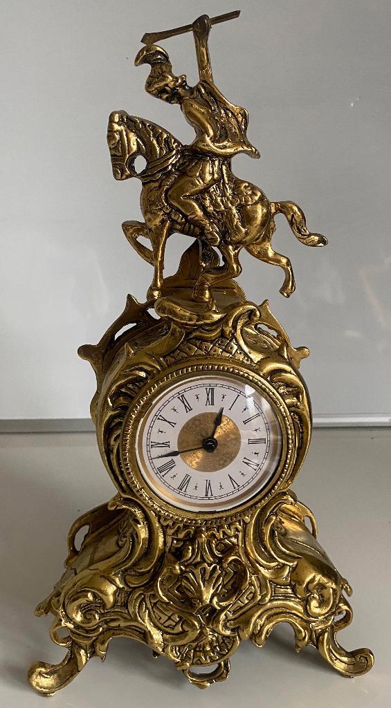 Vintage koperen pendule in Louis XV-stijl, Antiek en Kunst, Antiek | Klokken, Ophalen of Verzenden