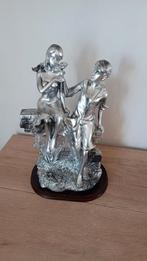 Romantisch zilverkleurig beeld – koppel op bankje, Enlèvement, Comme neuf