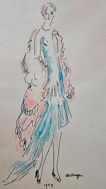 Kees van Dongen  Aquarel  Uniek werk beschikbaar voor biedingen