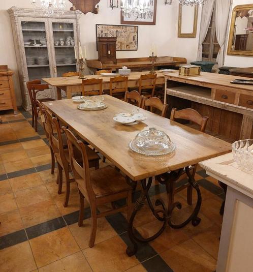 belle table à manger en fer forgé avec plateau fait main, Antiquités & Art, Curiosités & Brocante, Enlèvement