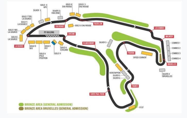 Tickets voor de F1 BRONZE Spa Grand Prix zaterdag 18.07.2026, Tickets en Kaartjes, Sport | Overige, Drie personen of meer, Juli