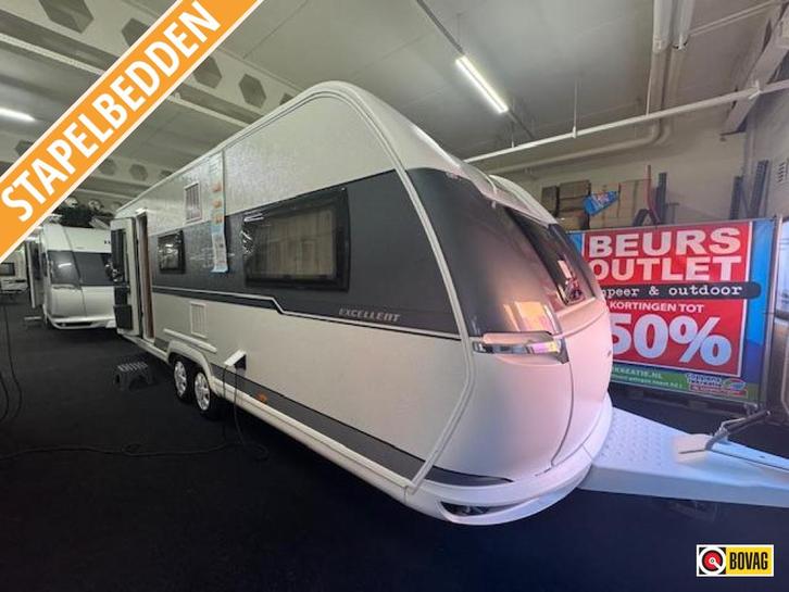 Hobby Excellent 650 UMFE 2020 MEGA COMPLEET!, Caravans en Kamperen, Caravans, tot en met 6, 1500 - 2000 kg, Rondzit, Hobby, Vast bed